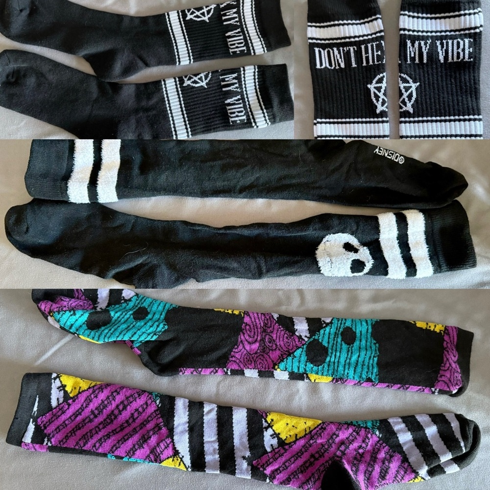 3x Socks Bundle! Don’t Hex My Vibe and Disney’s Nightmare Before Christmas x2